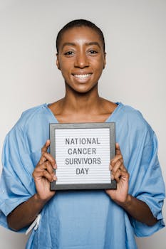 Woman Holding A Black Frame With Text